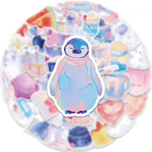 50 pcs autocollants esthétiques pastel mignons pour journal ordinateur valise étanche détails.