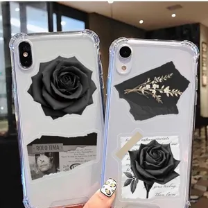 Schwarze Vintage Aesthetik Aufkleber DIY wasserdichte Sticker Pack fuer Tagebuch Notizbuch
