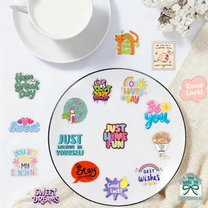 Cute motivational English PET stickers, ins style aesthetic journaling sticker pack 50pcs