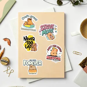 Set di adesivi motivazionali Capibara carini per diari, quaderni fai-da-te e decorazioni.