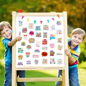 50pcs motivational English quote stickers, waterproof PET cartoon decals for water bottles.