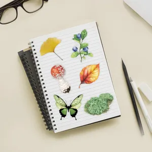 Detailed view of vintage forest botanical PET stickers, perfect for journaling and DIY crafts.
