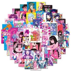50pcs Japanese anime cute girl cartoon graffiti stickers waterproof decal pack for laptop