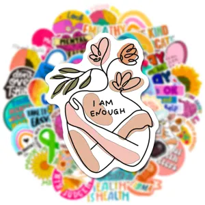 50pcs mental health awareness graffiti stickers, waterproof PVC decal for skateboard guitar suitcase.