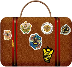 Bee stickers waterproof vinyl cute cartoon animal decals for luggage laptop skateboard helmet.