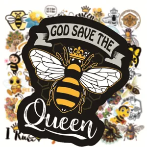 Bee stickers waterproof cartoon cute animal graffiti decals for luggage laptop skateboard 50pcs