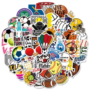 Waterproof sports stickers pack vinyl decals for laptop skateboard luggage water bottle graffiti