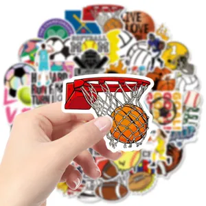 Sports waterproof graffiti stickers pack, perfect for laptop, skateboard, and luggage decoration.