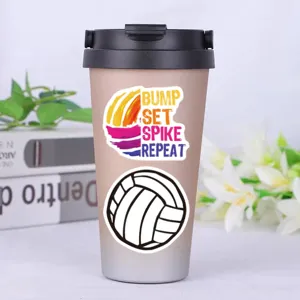 Waterproof vinyl volleyball sticker decal for laptop skateboard luggage water bottle cup.