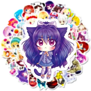 50 pcs cute cartoon anime aesthetic graffiti stickers waterproof decal for laptop and water bottle