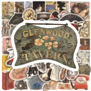 Retro vintage European aesthetic sticker pack for journaling, luggage and skateboard decor.