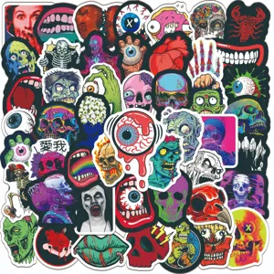 Adesivi Graffiti Horror di Halloween Decalcomanie in PVC Impermeabili per Laptop Skateboard Casco Bagaglio Decorazione