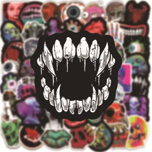 50 pz orrore Halloween spaventoso adesivi graffiti impermeabili vinile per laptop