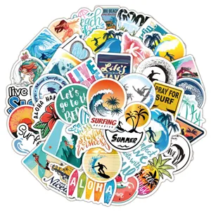 Hawaiian Surfing Waterproof Graffiti Stickers Vinyl Decals For Laptop Water Bottle Skateboard Luggage Aesthetic Decor