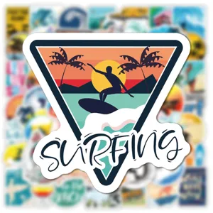 Hawaii surfing graffiti waterproof sticker decals for water bottle laptop skateboard.