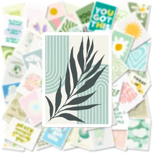 Autocollant décoratif étanche de plantes et d'art abstrait esthétique pour les journaux.