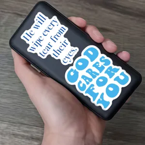 50 Stk. blaue Bibelvers Aufkleber wasserdichte dekorative DIY Sticker für Wasserflasche