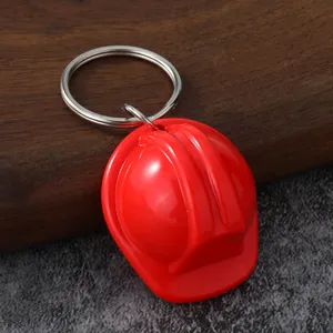 Mini llavero casco de construcción de plástico colgante bolso dije regalo al por mayor detalle.