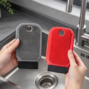 Silicone vegetable fruit cleaning brush kitchen multi-functional potato scraper scrubber tool