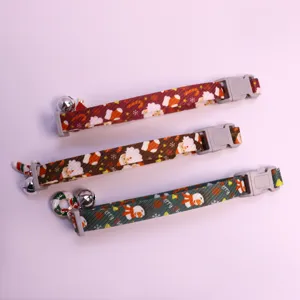 Collier de noël pour animal de compagnie avec cloche et motif mignon pour chat et chien.