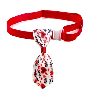 Valentine day pet dog bow tie collar cute heart necktie holiday puppy cat accessories
