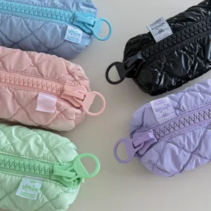 Minimalist solid color cosmetic bag in multiple colors, large capacity travel portable toile