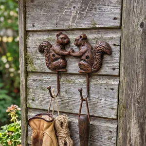 Amerikaans Landelijk Retro Creatief Gietijzer Paar Eekhoorn Muur Haak Deur Rug Jas Haak Thuis Muur Decoratie Ambacht