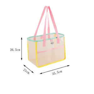 Summer simple mesh women's tote bag portable camping snack storage bag large capacity