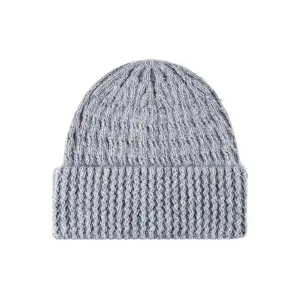 Autumn winter blended ribbed knit beanie versatile warm cuffed wool hat for adults and teens