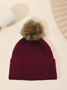 Women winter sequin pom pom knit hat warm cuffed beanie solid color stylish winter cap