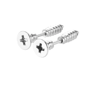 Pendientes de tuerca de acero inoxidable con diseño de cruz creativa para hombres y mujeres.