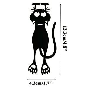 Black acrylic funny cat bookmark hollow hanging cartoon cute page marker 12.3cm new