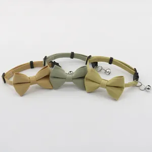 Cute pet bow collar with bell, adjustable candy color neck strap for small dogs and cats.