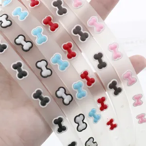 Translucent silicone pet collar with bone patterns soft durable glowing for cats dogs
