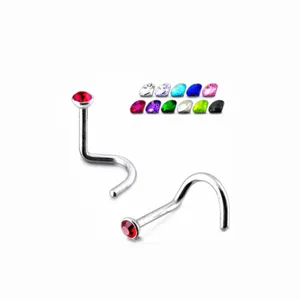 Edelstahl Nasenstecker Piercing Schmuck mit funkelndem Kristallstein für Damen.
