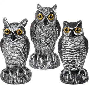 Realistic Simulation Plastic Owl Statue Yard Garden Bird Deterrent Pest Repeller Fake Owl For Outdoor Orchard Farm Decoration