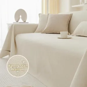 Housse de canapé universelle beige couverture de protection étanche anti-poussière