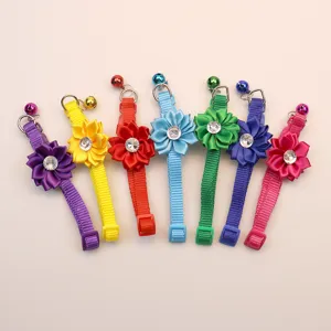 Pet Collar Bell Flower Rhinestone Adjustable Puppy Kitten Neck Strap Cute Pet Accessories For Dogs Cats