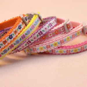 Colorful floral pattern pet collar with quick release safety buckle for dogs and cats