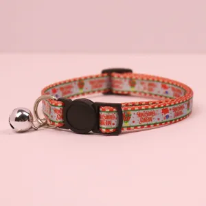 Christmas cat collar with bell festive pet neck strap adjustable puppy accessories holiday item
