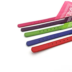 5-pack colorful pet dog cat bandana collar adjustable PU leather neckerchief for small puppies