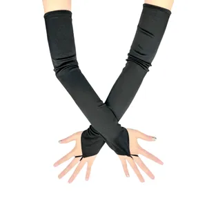 Vrouwen Lange Satijn Handschoenen Vingerhaak Opera Handschoenen Vintage Maskerade Bruid Bruiloft Avondfeest Zonbescherming Handschoenen