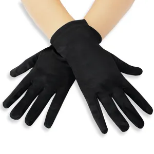 Women Short Satin Gloves Solid Color Elegant Formal Party Wedding Evening Opera Performance Gloves