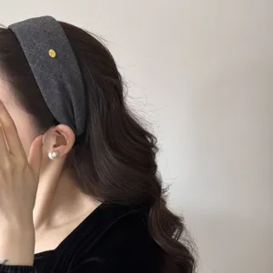 Diadema ancha elegante para mujer gris oscuro accesorio de pelo estilo chic