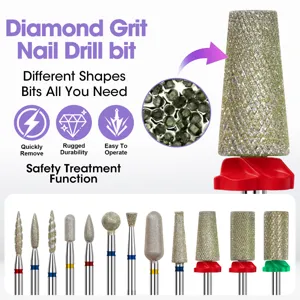 Set punta fresa per unghie in diamante conica e varie forme per manicure professionale.