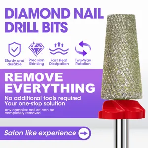 Punta per trapano per unghie in diamante professionale conica lima per manicure e rimozione in salone.