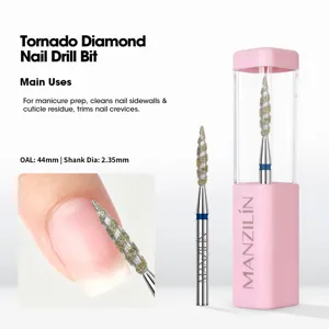 Fresa per unghie in diamante Tornado per manicure professionale e pulizia delle cuticole.