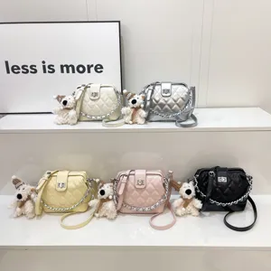 Borsa a tracolla trapuntata vintage chic da donna, elegante borsa in stile coreano.