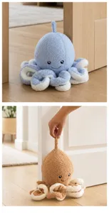 Cute plush octopus door stop home safety anti-collision decorative doorstopper for kids room