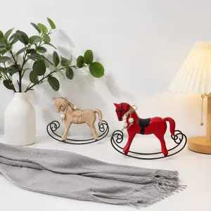 Nordisch retro schaukelpferd deko figur harz pferd skulptur für wohnzimmer dekoration geschenk